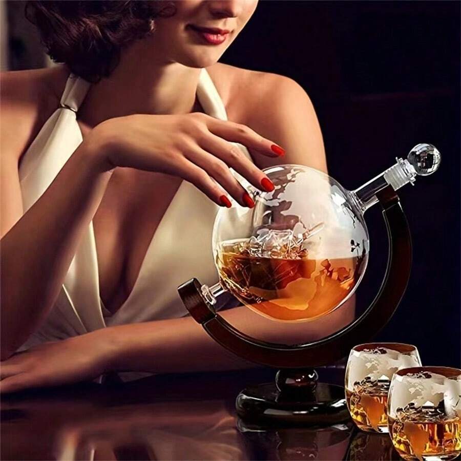 Decanter Globe Set - 1-piece/3-piece set of globe decanters, whiskey