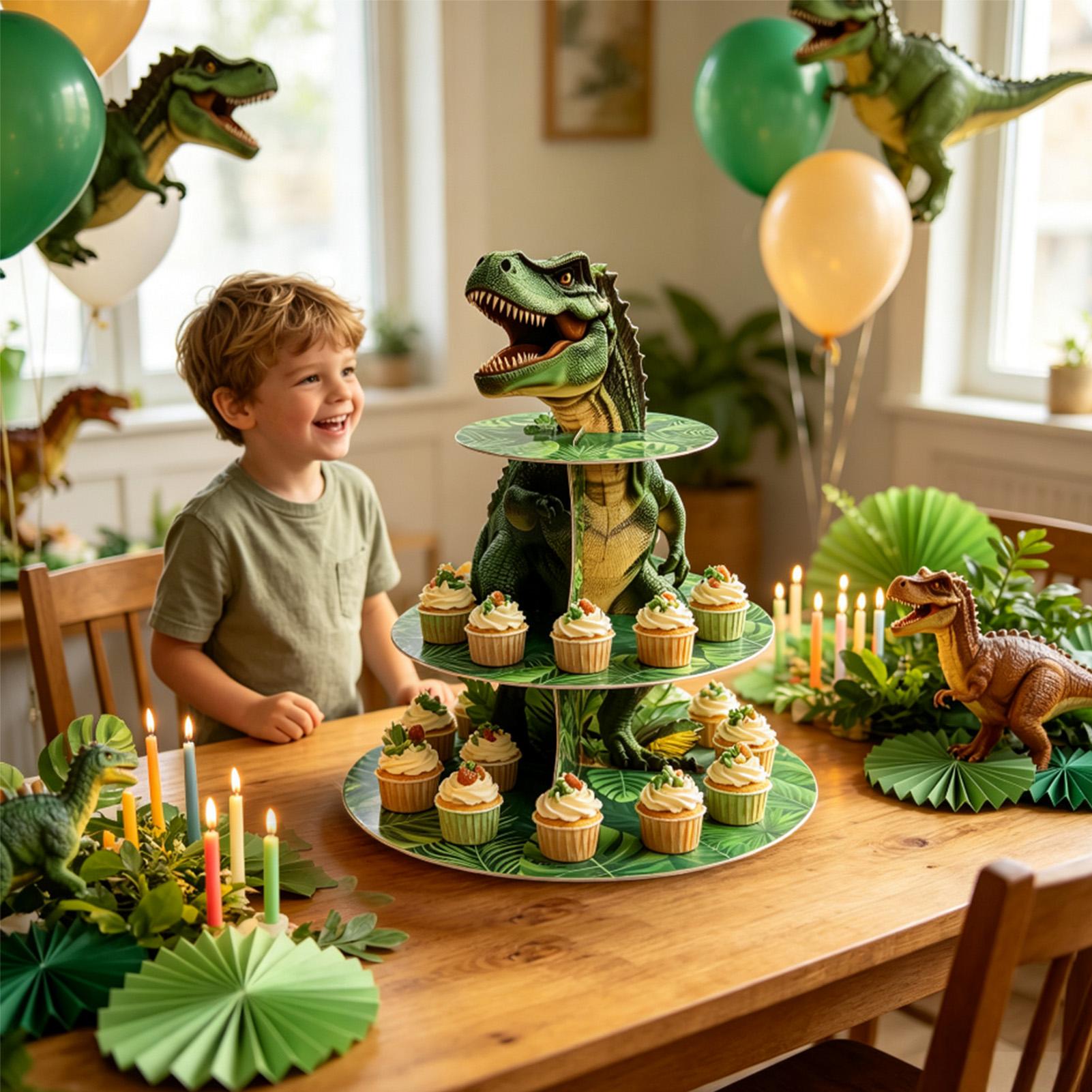 Cupcake Stand 3 Tiers Dinosaur - огляд і ціна Home Bar Shelf
