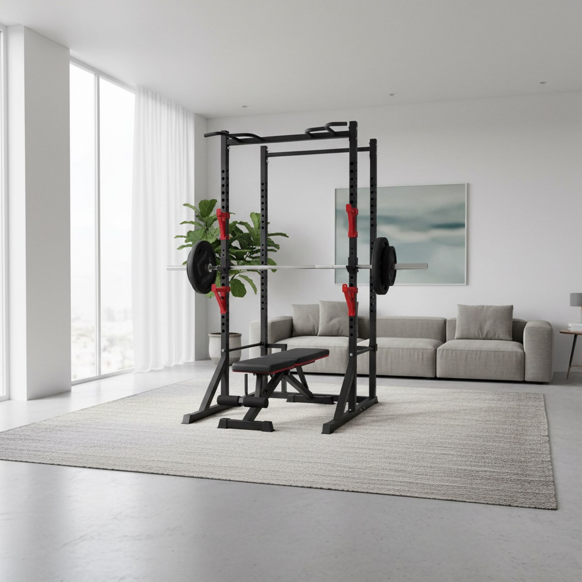 Adjustable Power Rack with Pul - огляд і ціна Home Bar And Gym