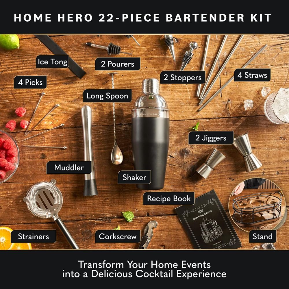 22-Piece Cocktail Shaker & Bar - огляд і ціна Cocktail Recipe Book