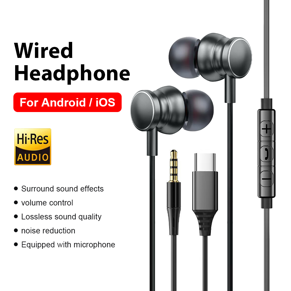 Type C Wired Headphones 3.5mm  - огляд і ціна Home Bar Iphone