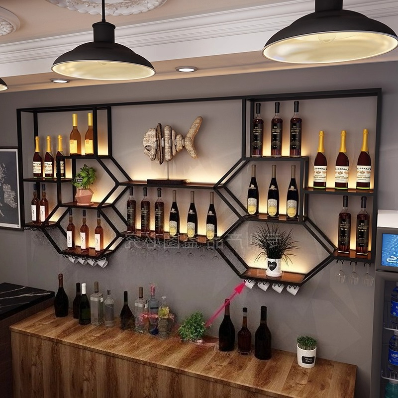 Metal Shelves Wine Cabinet Liv - огляд і ціна Home Bar Shelf